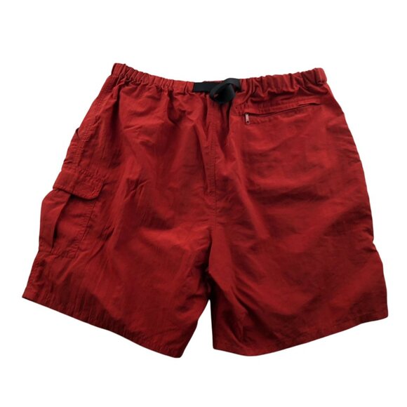 Mens Cargo Shorts Size 34 Measuered Elatic Waist Outdoors Hiking Adjustable Red - Picture 2 of 13